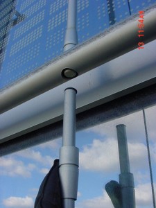 freeze-thaw failure of decorative rod connections on aluminum curtainwall facade